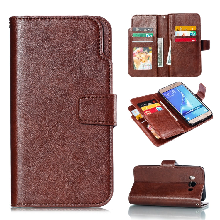 Litchi Texture Horizontal Flip Leather Case for Galaxy J510, with Holder & Nine Card Slots & Wallet