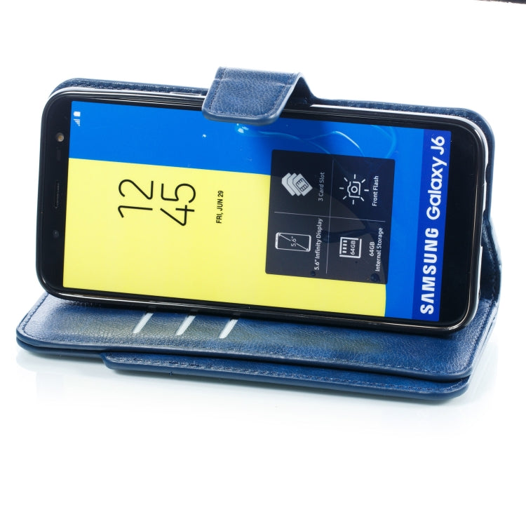 Litchi Texture Horizontal Flip Leather Case for Galaxy J6 (2018), with Holder & Nine Card Slots & Wallet