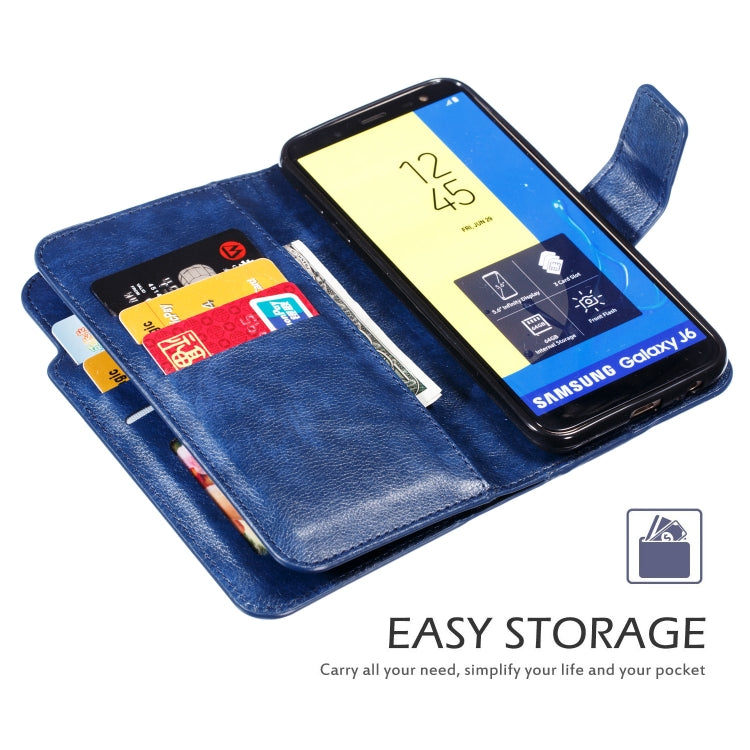 Litchi Texture Horizontal Flip Leather Case for Galaxy J6 (2018), with Holder & Nine Card Slots & Wallet
