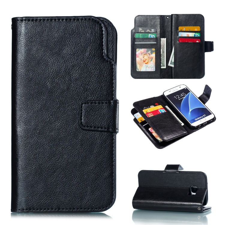 Litchi Texture Horizontal Flip Leather Case for Galaxy S7, with Holder & Nine Card Slots & Wallet