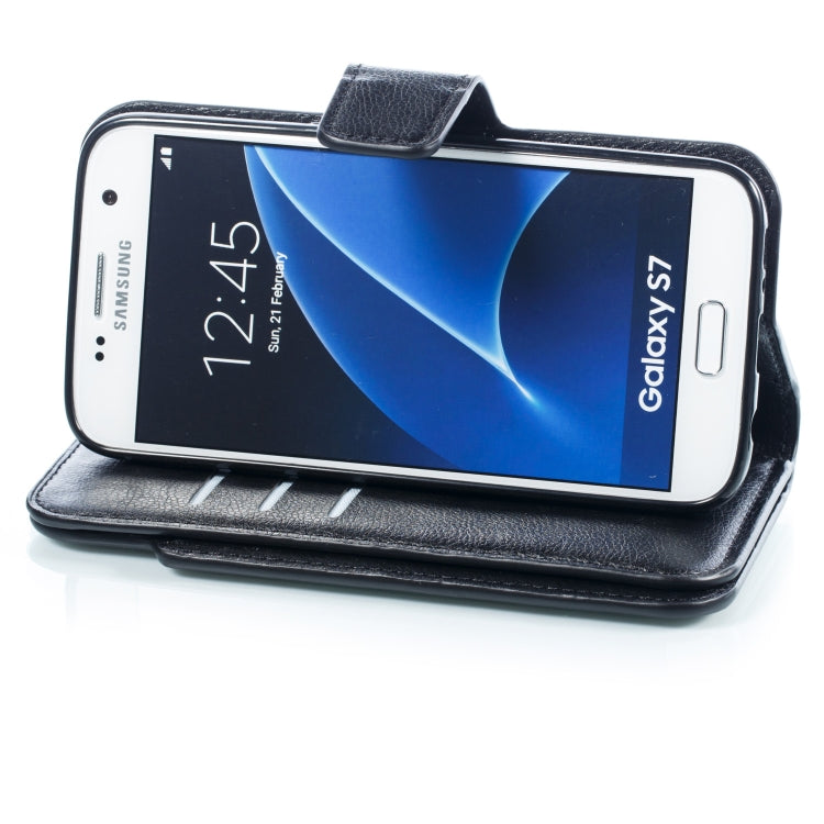 Litchi Texture Horizontal Flip Leather Case for Galaxy S7, with Holder & Nine Card Slots & Wallet