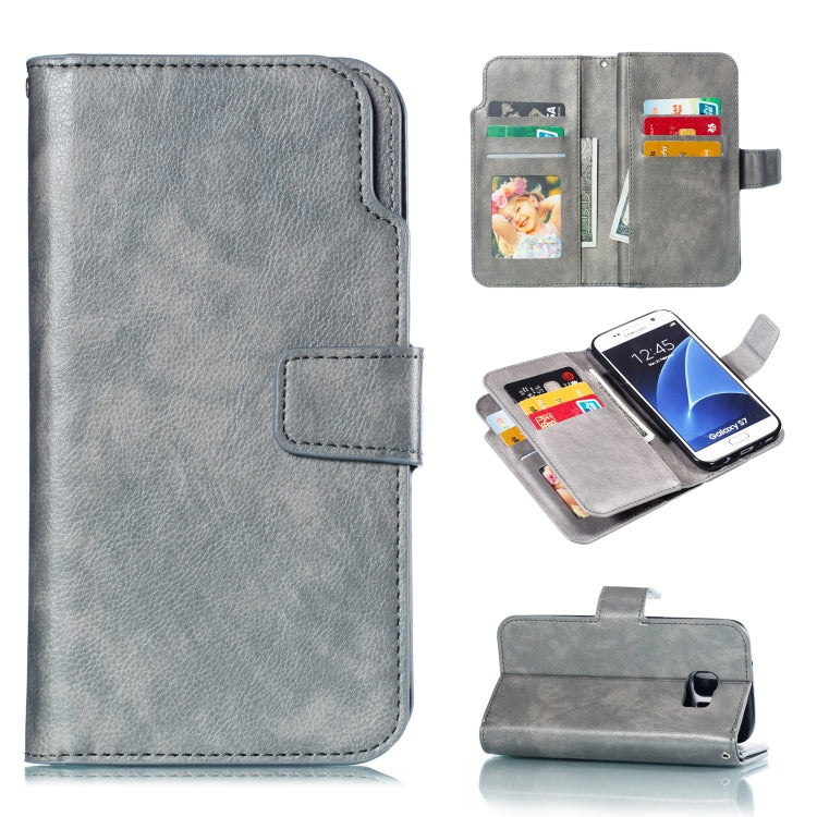 Litchi Texture Horizontal Flip Leather Case for Galaxy S7, with Holder & Nine Card Slots & Wallet