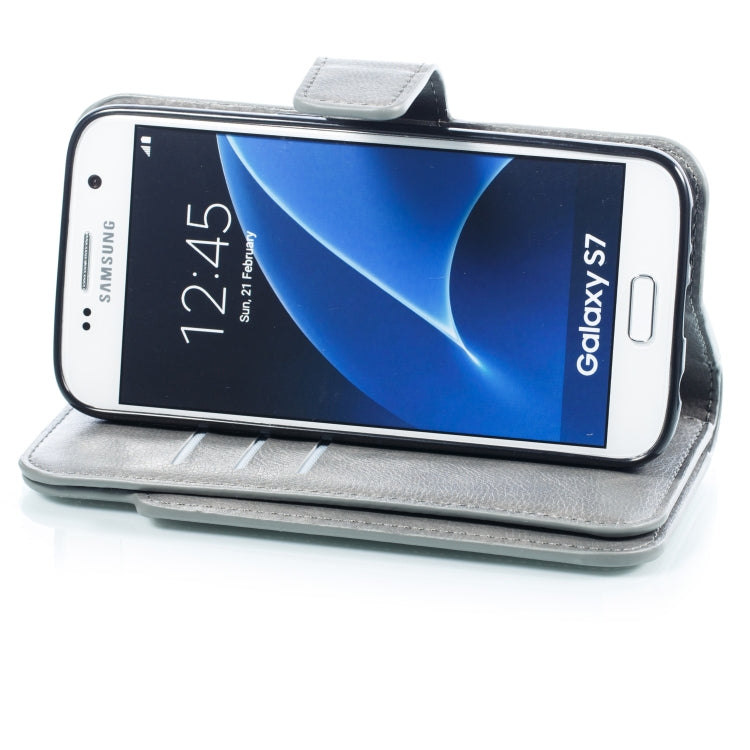 Litchi Texture Horizontal Flip Leather Case for Galaxy S7, with Holder & Nine Card Slots & Wallet