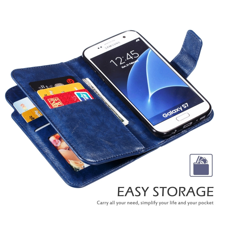 Litchi Texture Horizontal Flip Leather Case for Galaxy S7 Edge, with Holder & Nine Card Slots & Wallet