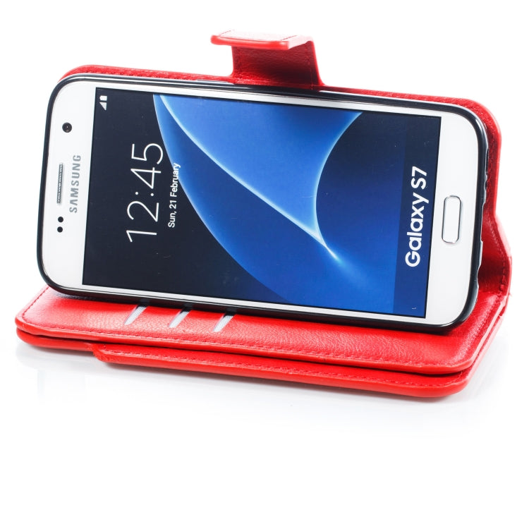 Litchi Texture Horizontal Flip Leather Case for Galaxy S7 Edge, with Holder & Nine Card Slots & Wallet