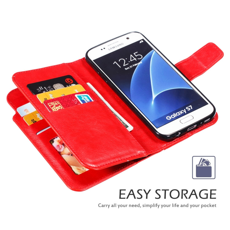 Litchi Texture Horizontal Flip Leather Case for Galaxy S7 Edge, with Holder & Nine Card Slots & Wallet
