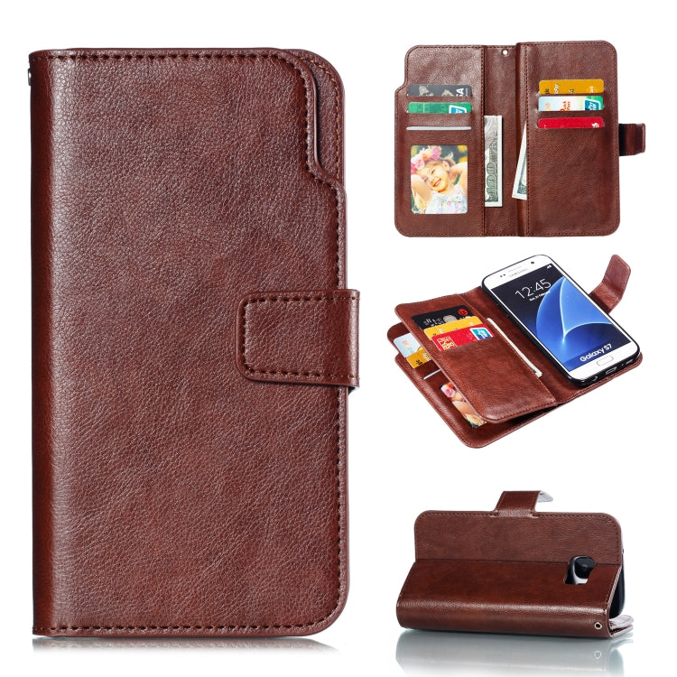 Litchi Texture Horizontal Flip Leather Case for Galaxy S7 Edge, with Holder & Nine Card Slots & Wallet