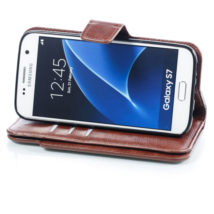 Litchi Texture Horizontal Flip Leather Case for Galaxy S7 Edge, with Holder & Nine Card Slots & Wallet