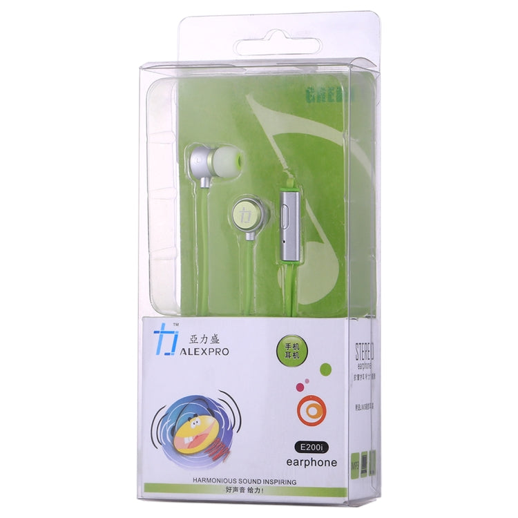 ALEXPRO E200i 1.2m In-Ear Stereo Wired Control Earphones with Mic, For iPhone, iPad, Galaxy, Huawei, Xiaomi, LG, HTC and Other Smartphones