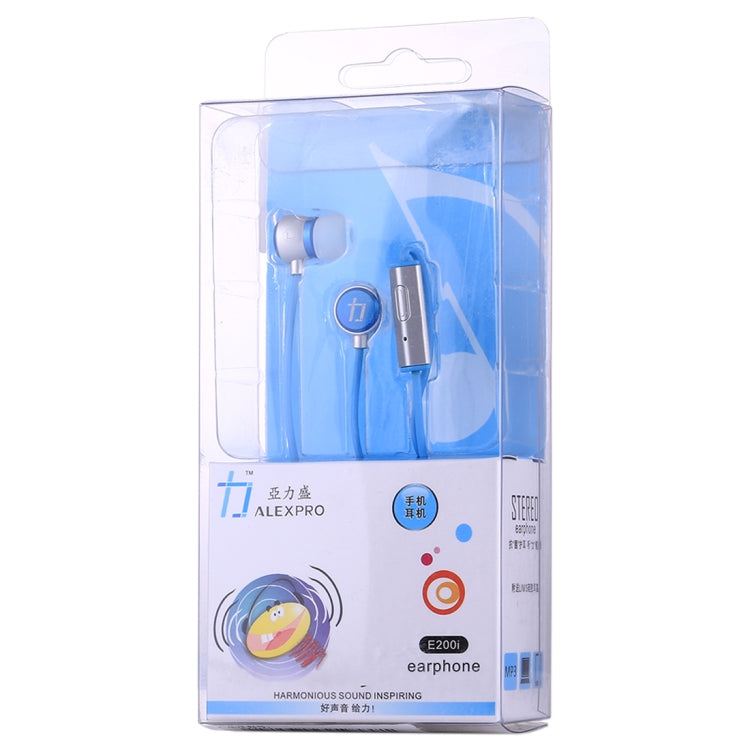 ALEXPRO E200i 1.2m In-Ear Stereo Wired Control Earphones with Mic, For iPhone, iPad, Galaxy, Huawei, Xiaomi, LG, HTC and Other Smartphones