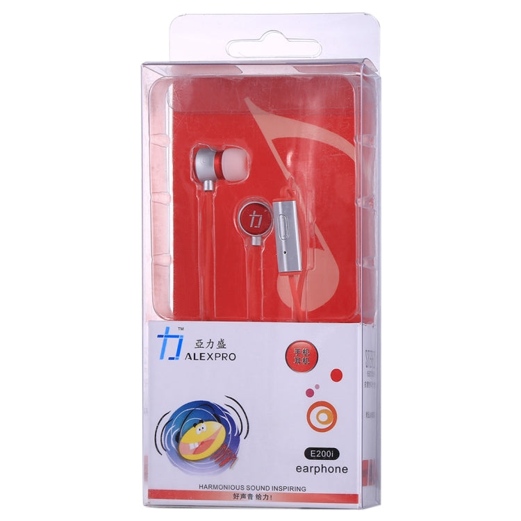 ALEXPRO E200i 1.2m In-Ear Stereo Wired Control Earphones with Mic, For iPhone, iPad, Galaxy, Huawei, Xiaomi, LG, HTC and Other Smartphones