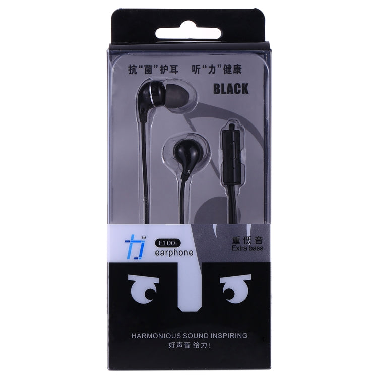 ALEXPRO E100i 1.2m In-Ear Extra Bass Stereo Wired Control Earphones with Mic, For iPhone, iPad, Galaxy, Huawei, Xiaomi, LG, HTC and Other Smartphones