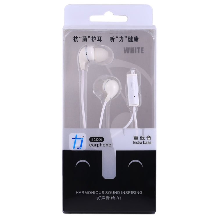 ALEXPRO E100i 1.2m In-Ear Extra Bass Stereo Wired Control Earphones with Mic, For iPhone, iPad, Galaxy, Huawei, Xiaomi, LG, HTC and Other Smartphones