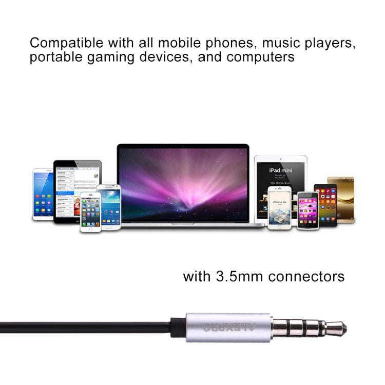 ALEXPRO E110i 1.2m In-Ear Bass Stereo Wired Control Earphones with Mic, For iPhone, iPad, Galaxy, Huawei, Xiaomi, LG, HTC and Other Smartphones