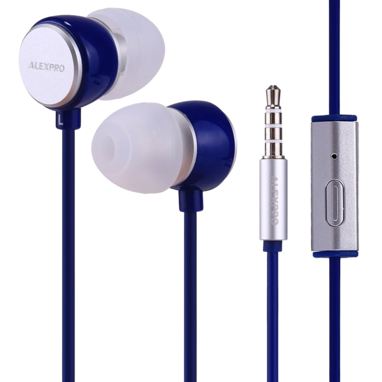 ALEXPRO E110i 1.2m In-Ear Bass Stereo Wired Control Earphones with Mic, For iPhone, iPad, Galaxy, Huawei, Xiaomi, LG, HTC and Other Smartphones