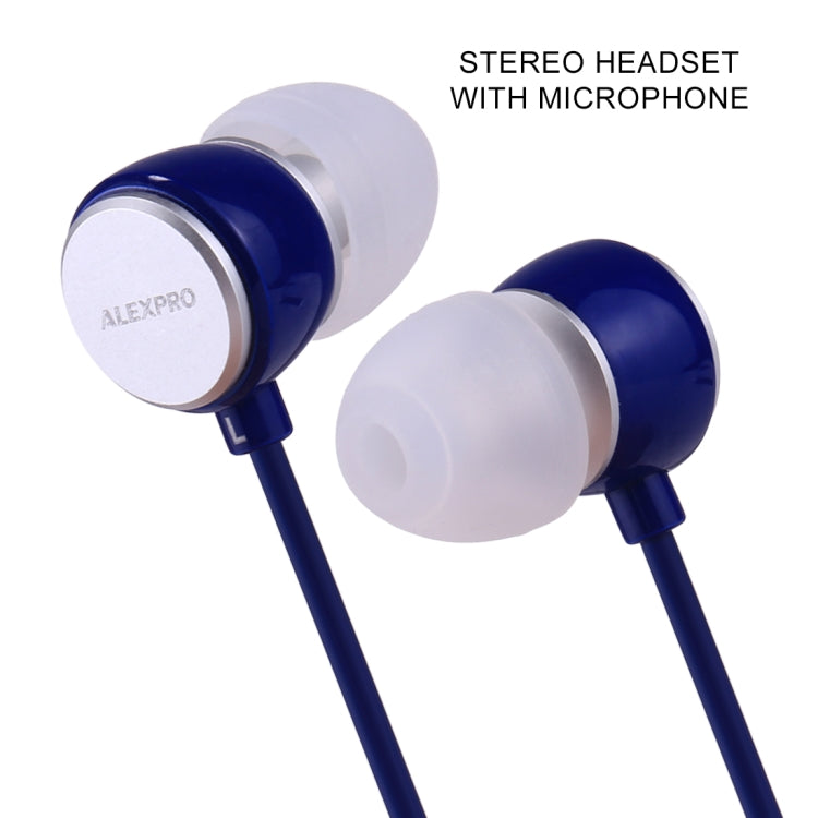 ALEXPRO E110i 1.2m In-Ear Bass Stereo Wired Control Earphones with Mic, For iPhone, iPad, Galaxy, Huawei, Xiaomi, LG, HTC and Other Smartphones