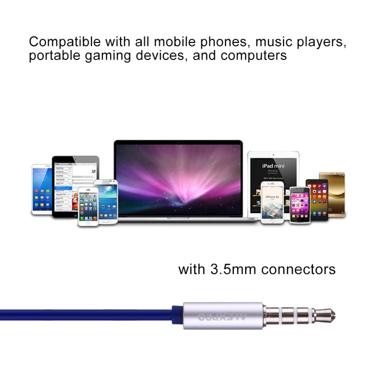 ALEXPRO E110i 1.2m In-Ear Bass Stereo Wired Control Earphones with Mic, For iPhone, iPad, Galaxy, Huawei, Xiaomi, LG, HTC and Other Smartphones