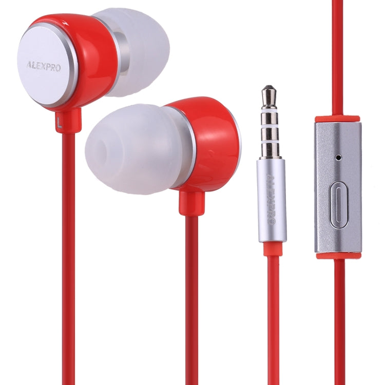 ALEXPRO E110i 1.2m In-Ear Bass Stereo Wired Control Earphones with Mic, For iPhone, iPad, Galaxy, Huawei, Xiaomi, LG, HTC and Other Smartphones