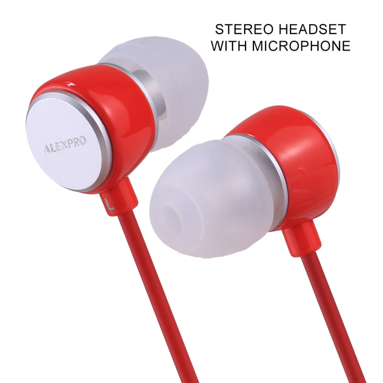 ALEXPRO E110i 1.2m In-Ear Bass Stereo Wired Control Earphones with Mic, For iPhone, iPad, Galaxy, Huawei, Xiaomi, LG, HTC and Other Smartphones