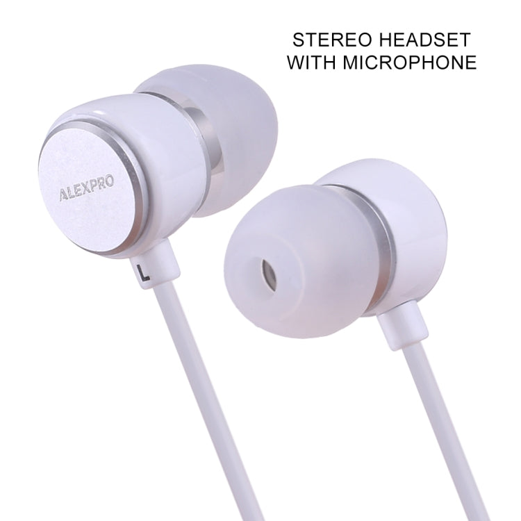 ALEXPRO E110i 1.2m In-Ear Bass Stereo Wired Control Earphones with Mic, For iPhone, iPad, Galaxy, Huawei, Xiaomi, LG, HTC and Other Smartphones