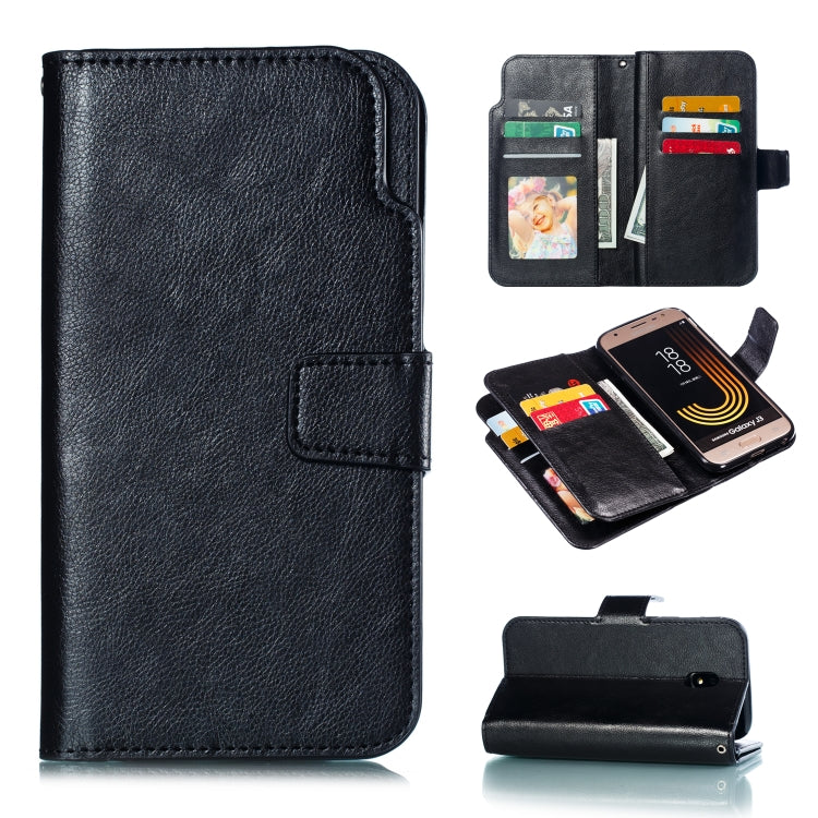 Litchi Texture Horizontal Flip Leather Case for Galaxy J3 (2018), with Holder & Nine Card Slots & Wallet