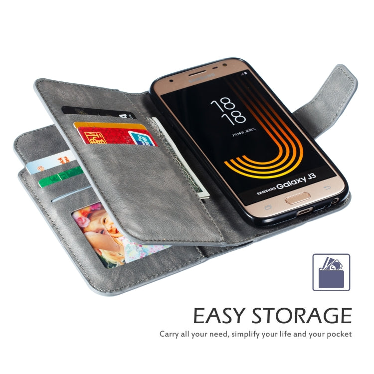 Litchi Texture Horizontal Flip Leather Case for Galaxy J3 (2018), with Holder & Nine Card Slots & Wallet