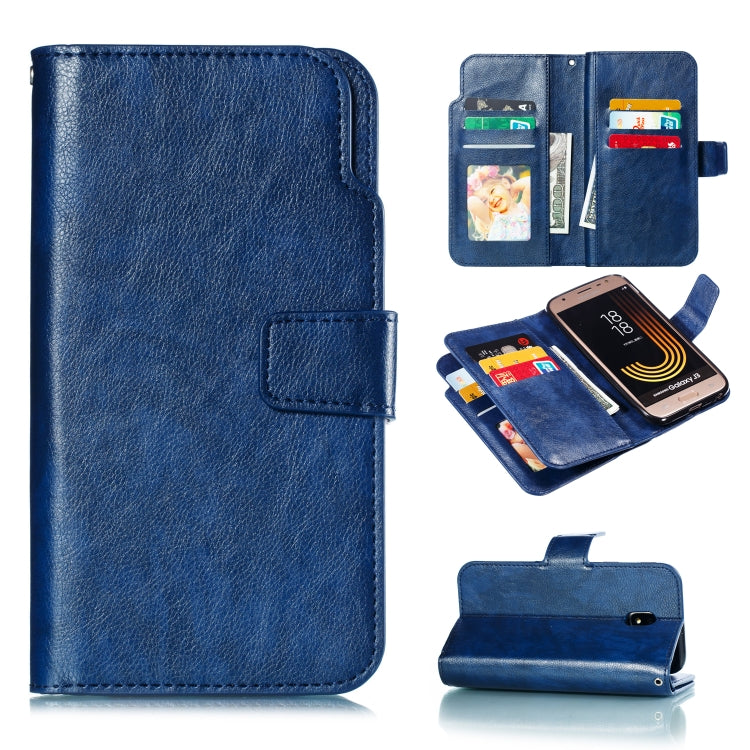 Litchi Texture Horizontal Flip Leather Case for Galaxy J3 (2018), with Holder & Nine Card Slots & Wallet