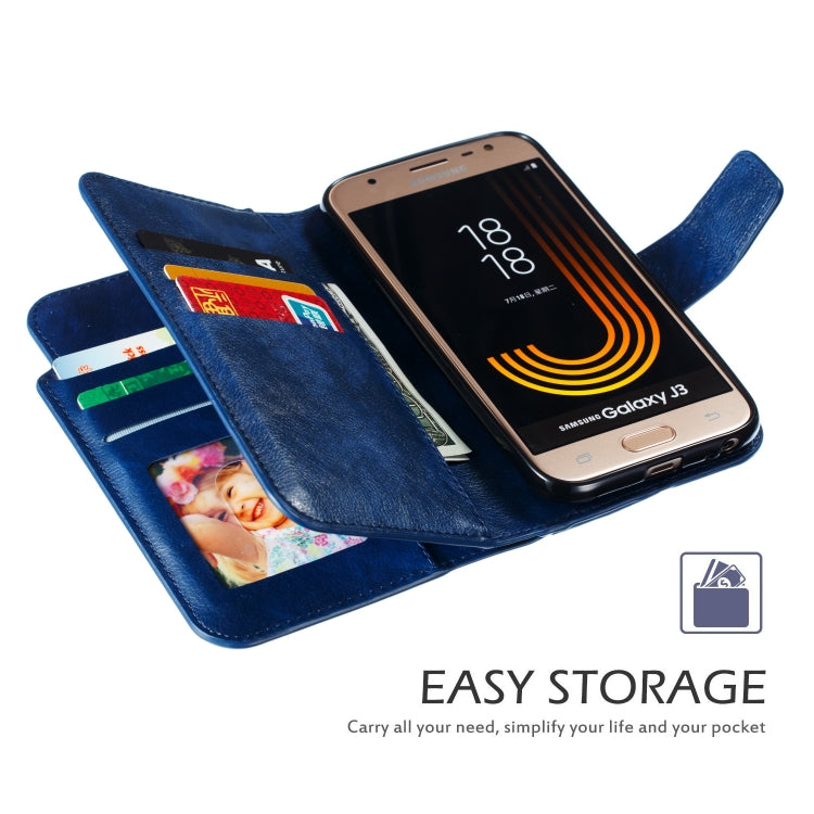 Litchi Texture Horizontal Flip Leather Case for Galaxy J3 (2018), with Holder & Nine Card Slots & Wallet