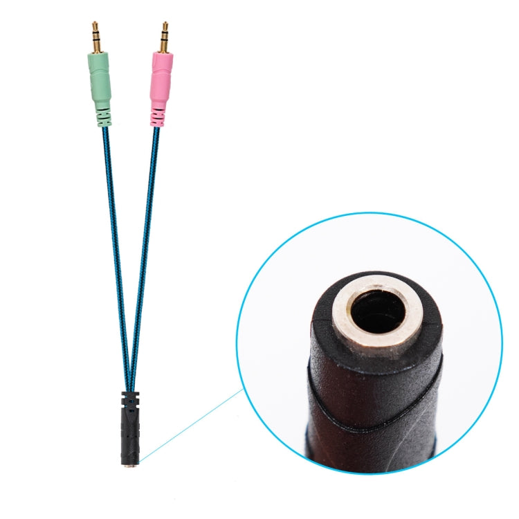 ZS0158 Elbow Plug + Adapter Cable Gaming Headset Audio Cable for SteelSeries Arctis 3 / 5 / 7 (Blue)