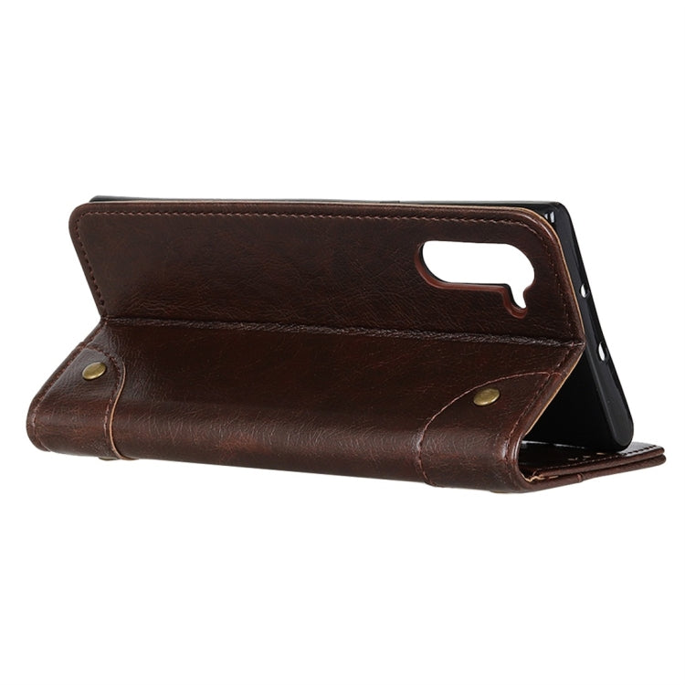 Copper Buckle Nappa Texture Horizontal Flip Leather Case for Galaxy Note 10, with Holder & Card Slots & Wallet