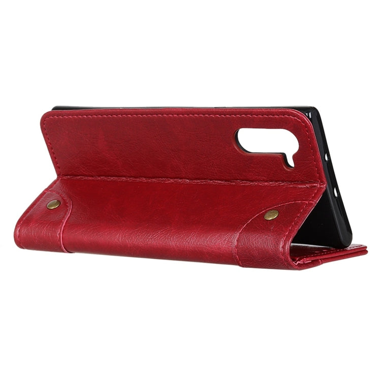 Copper Buckle Nappa Texture Horizontal Flip Leather Case for Galaxy Note 10, with Holder & Card Slots & Wallet