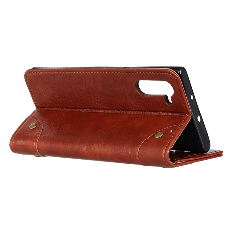 Copper Buckle Nappa Texture Horizontal Flip Leather Case for Galaxy Note 10, with Holder & Card Slots & Wallet