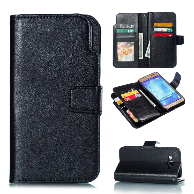 Litchi Texture Horizontal Flip Leather Case for Galaxy J5, with Holder & Nine Card Slots & Wallet