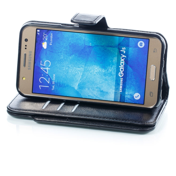 Litchi Texture Horizontal Flip Leather Case for Galaxy J5, with Holder & Nine Card Slots & Wallet