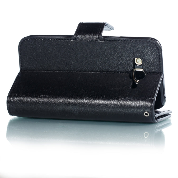 Litchi Texture Horizontal Flip Leather Case for Galaxy J5, with Holder & Nine Card Slots & Wallet