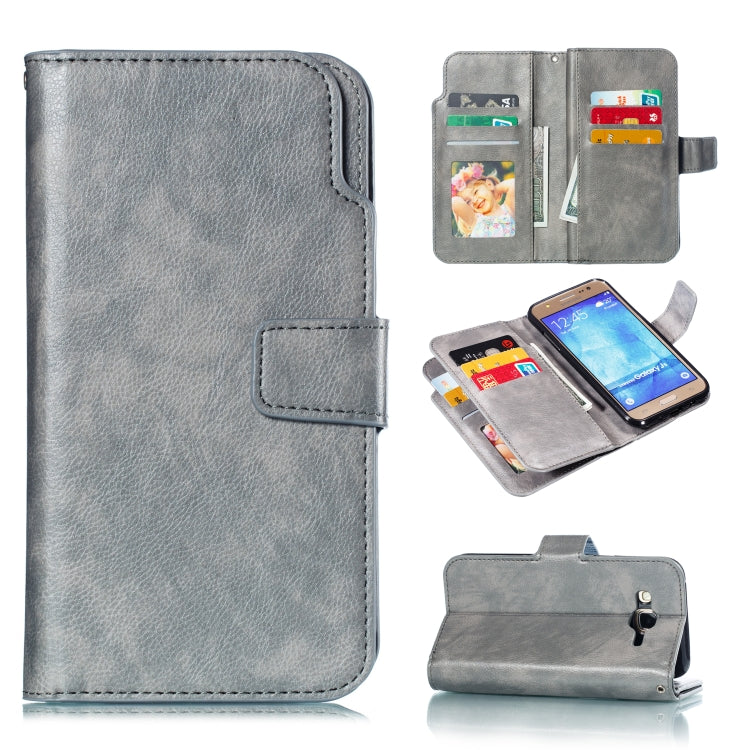 Litchi Texture Horizontal Flip Leather Case for Galaxy J5, with Holder & Nine Card Slots & Wallet