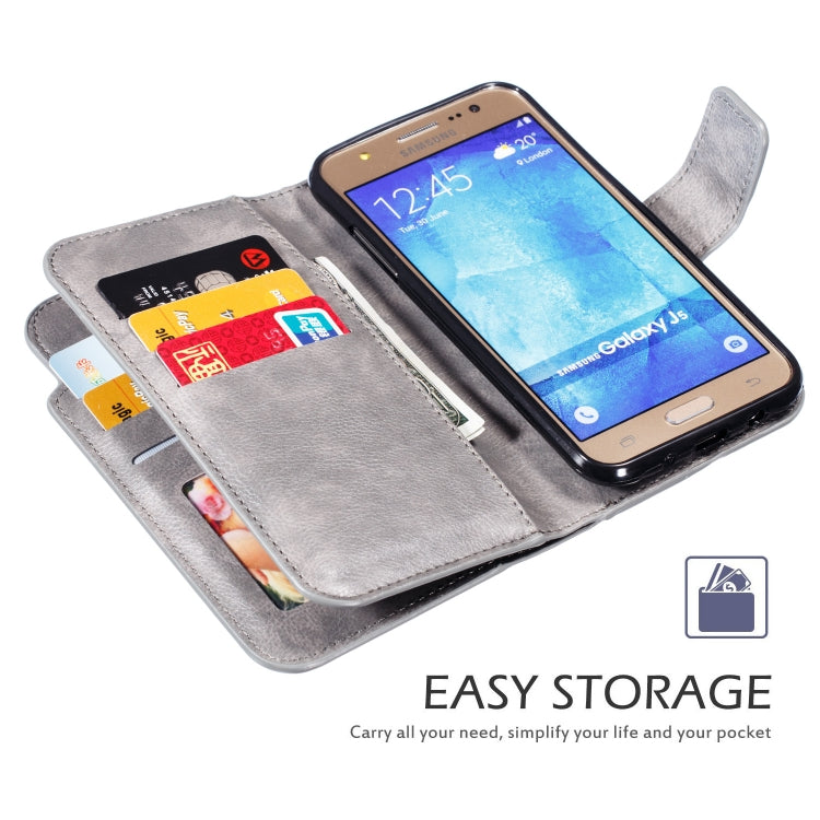 Litchi Texture Horizontal Flip Leather Case for Galaxy J5, with Holder & Nine Card Slots & Wallet
