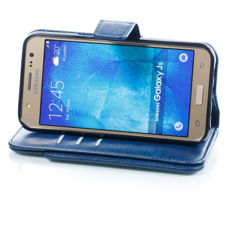 Litchi Texture Horizontal Flip Leather Case for Galaxy J5, with Holder & Nine Card Slots & Wallet