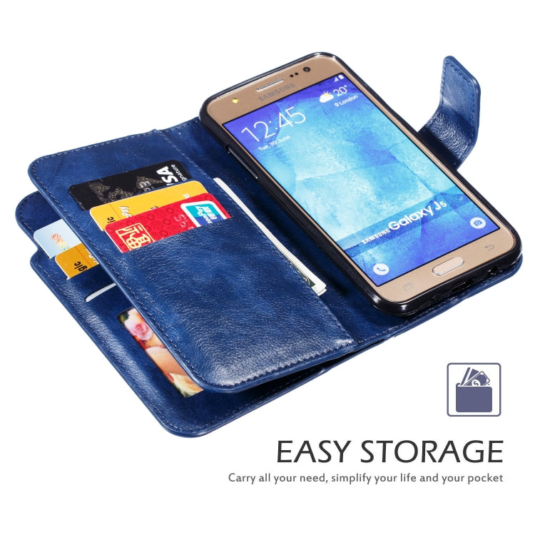 Litchi Texture Horizontal Flip Leather Case for Galaxy J5, with Holder & Nine Card Slots & Wallet