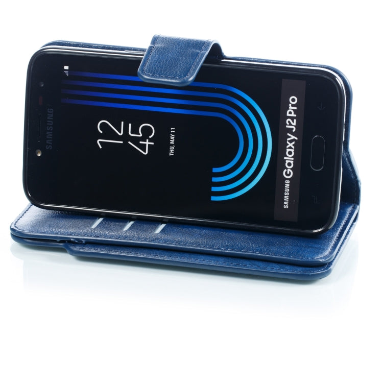 Litchi Texture Horizontal Flip Leather Case for Galaxy J2 Pro (2018), with Holder & Nine Card Slots & Wallet