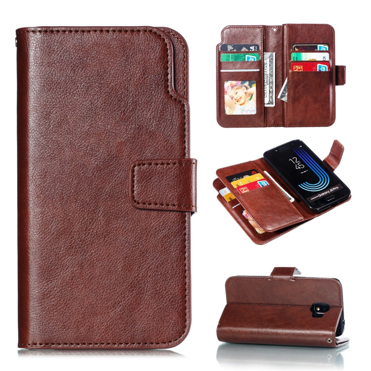 Litchi Texture Horizontal Flip Leather Case for Galaxy J2 Pro (2018), with Holder & Nine Card Slots & Wallet