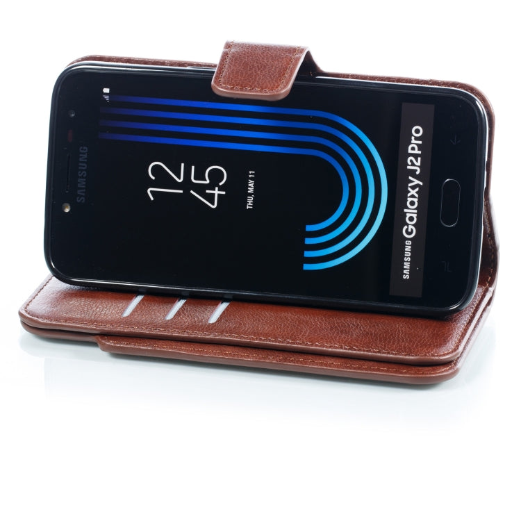 Litchi Texture Horizontal Flip Leather Case for Galaxy J2 Pro (2018), with Holder & Nine Card Slots & Wallet