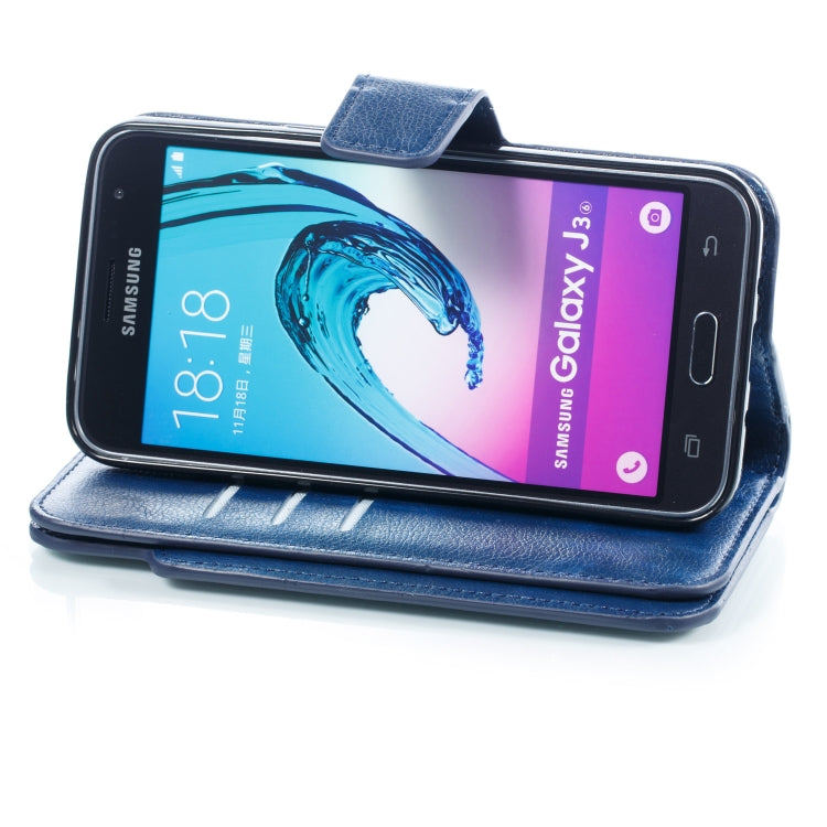 Litchi Texture Horizontal Flip Leather Case for Galaxy J3 (2016), with Holder & Nine Card Slots & Wallet