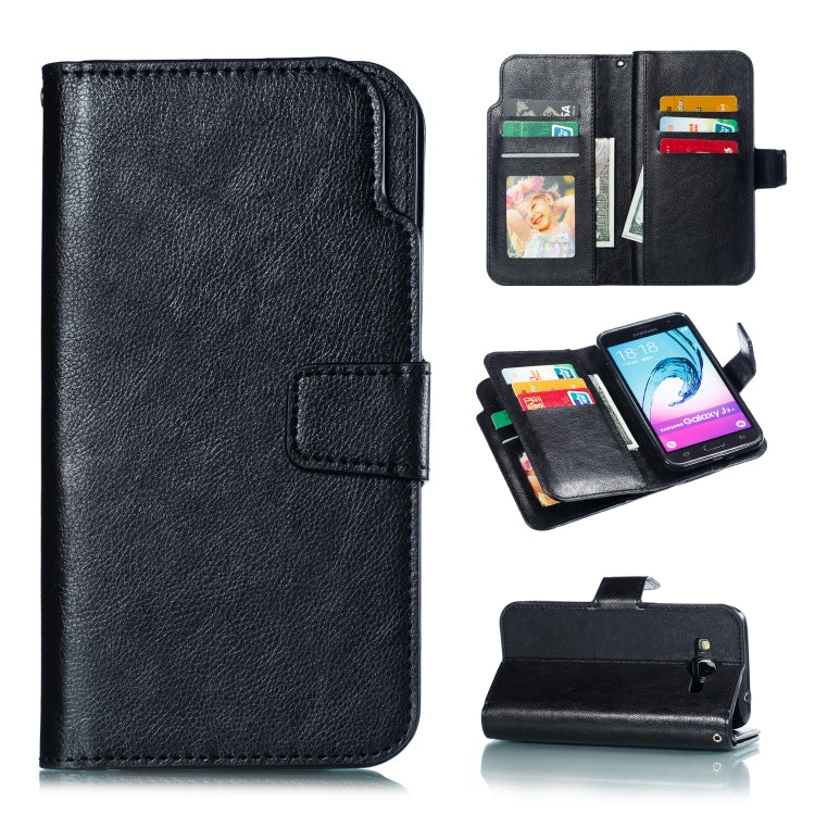 Litchi Texture Horizontal Flip Leather Case for Galaxy J7, with Holder & Nine Card Slots & Wallet