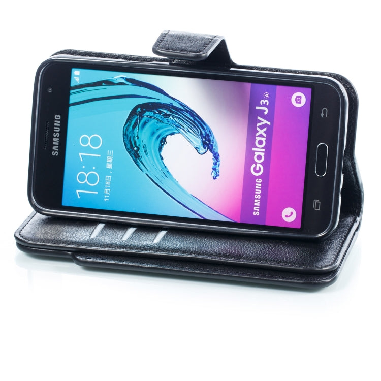 Litchi Texture Horizontal Flip Leather Case for Galaxy J7, with Holder & Nine Card Slots & Wallet