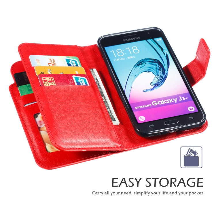 Litchi Texture Horizontal Flip Leather Case for Galaxy J7, with Holder & Nine Card Slots & Wallet