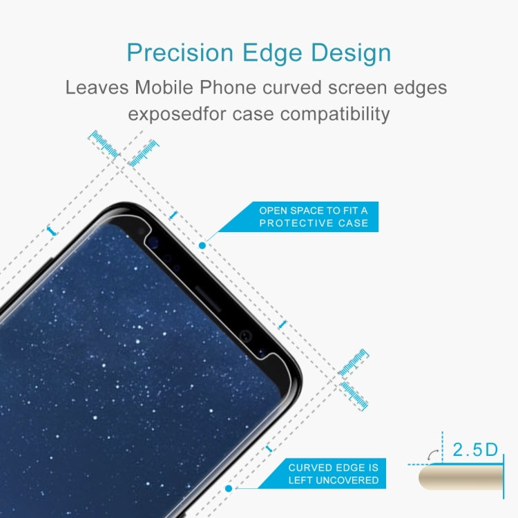 For Galaxy S8 + / G9550 Angibabe 0.3mm 9H Surface Hardness 2.5D Curved Flat Tempered Glass Screen Protector Film