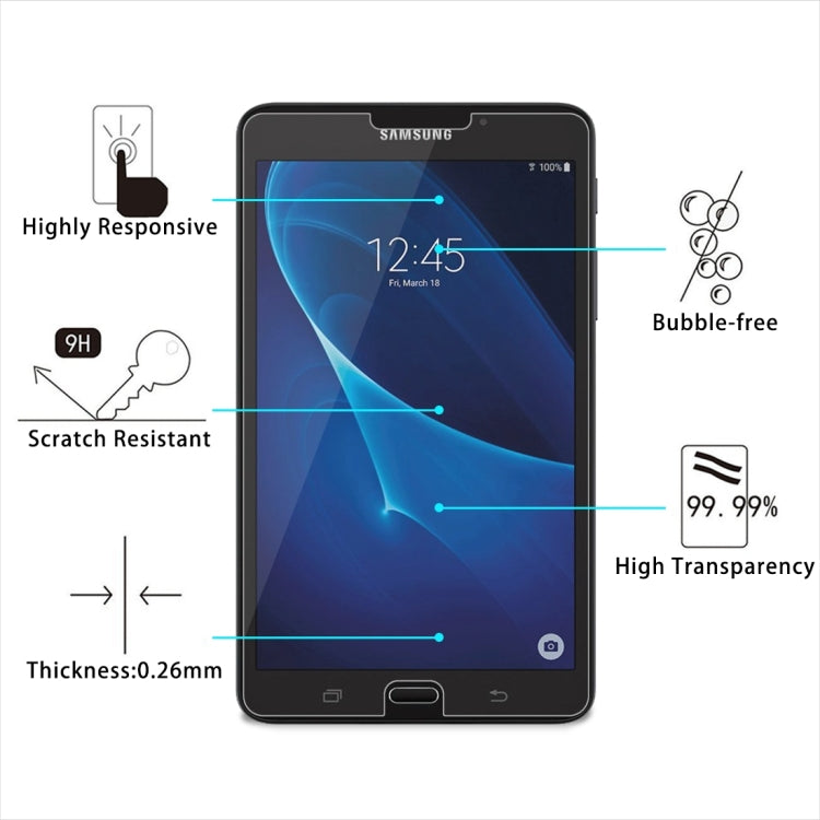 100 PCS for Galaxy Tab A 7.0 (2016) T280 / T285 0.26mm 9H Surface Hardness 2.5D Explosion-proof Tempered Glass Screen Film
