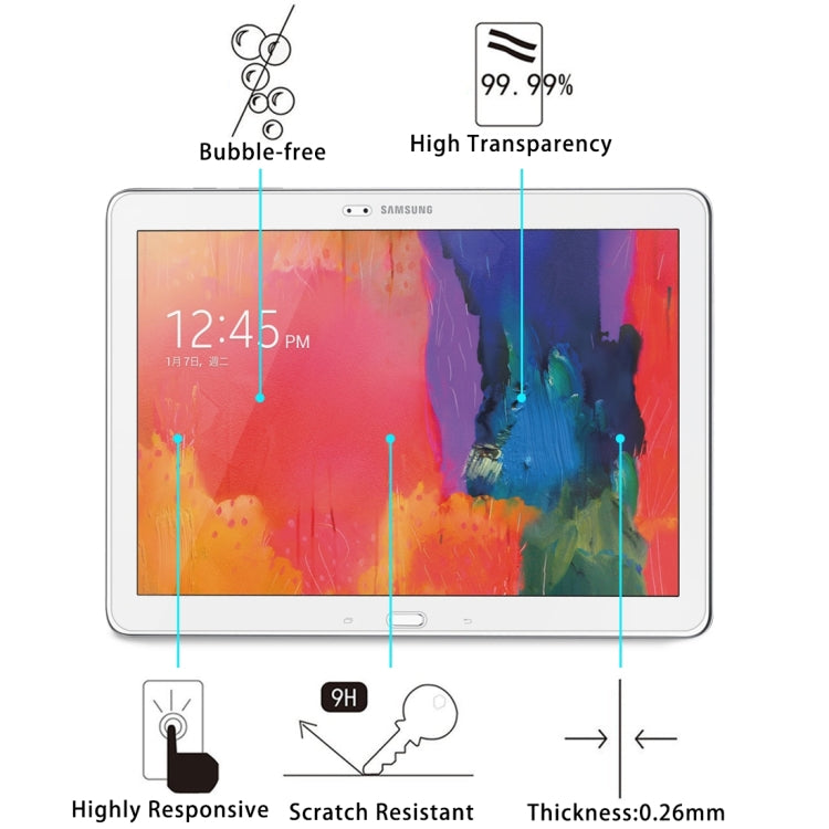 75 PCS for Galaxy Tab Pro 10.1 / T520 0.26mm 9H Surface Hardness 2.5D Explosion-proof Tempered Glass Screen Film