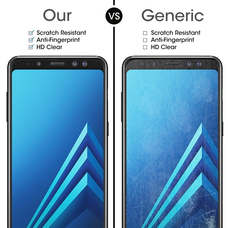 10 PCS for Galaxy A8+ (2018) 0.26mm 9H Surface Hardness 2.5D Curved Edge Tempered Glass Screen Protector